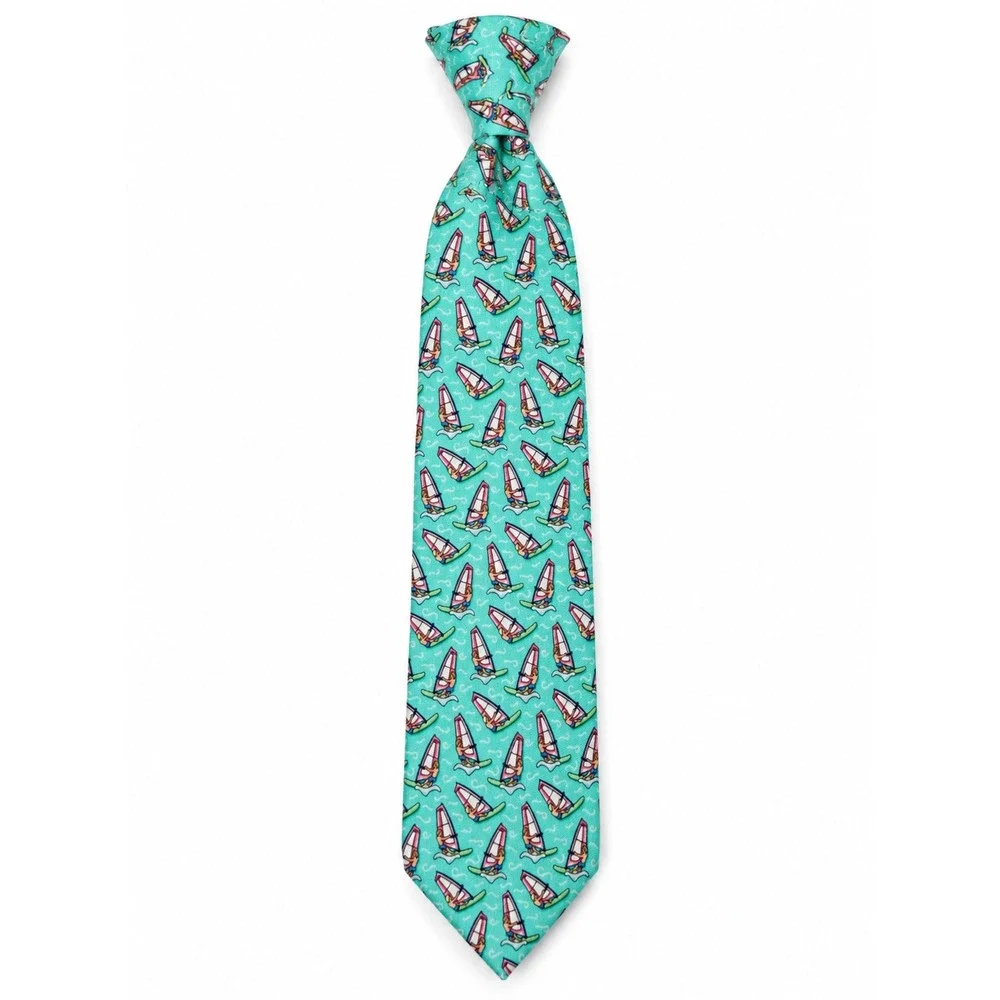 Vineyard Vines Mens Silk Tie Windsurfing‎ Nautical Print Martha's Vineyard 60'